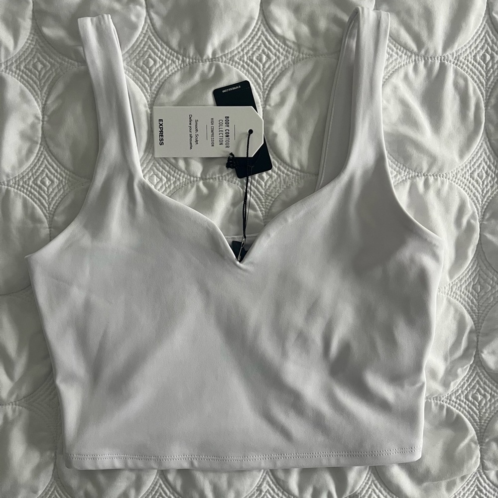 Express White Crop Top, size S